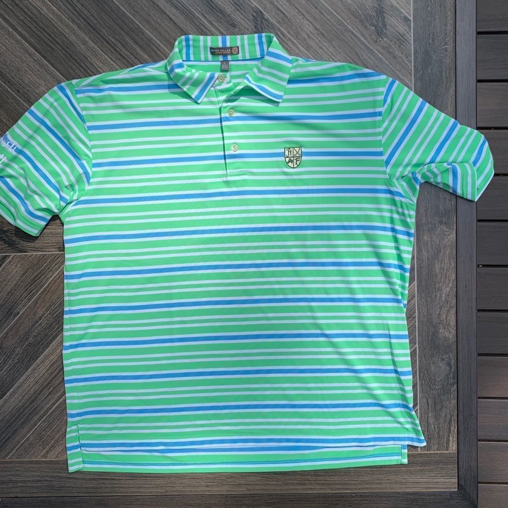 Peter Millar Size Large Striped Polo